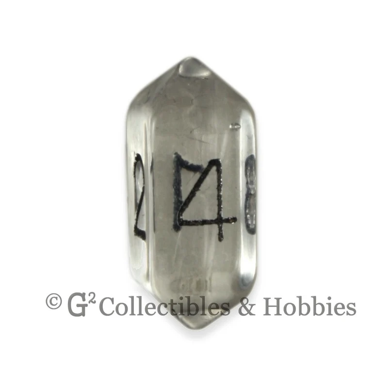 D4 Crystal Transparent Clear Die with Black Numbers