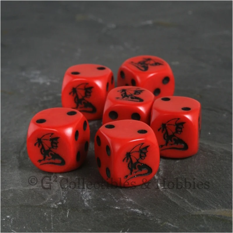 Dragon Dice 6pc Set - Red