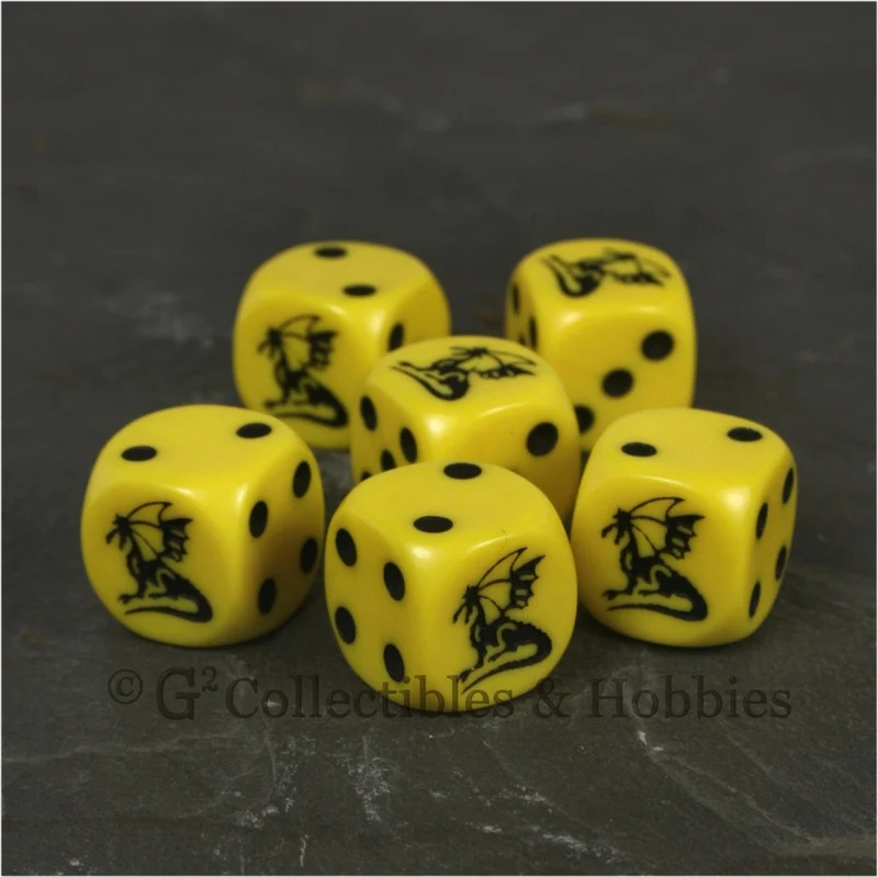 Dragon Dice 6pc Set - Yellow