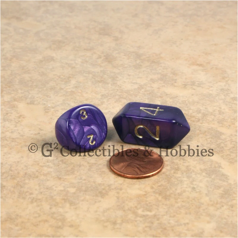 RPG Dice Set Hybrid Pearl Purple with Gold Numbers 10pc