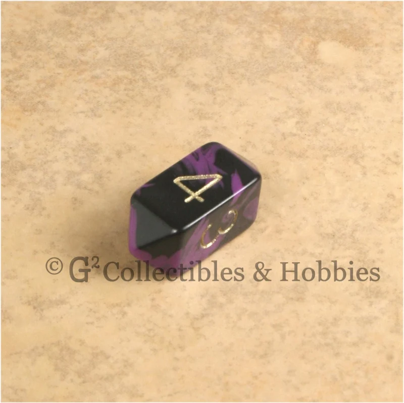 D4 Crystal Oblivion Purple Die with Gold Numbers