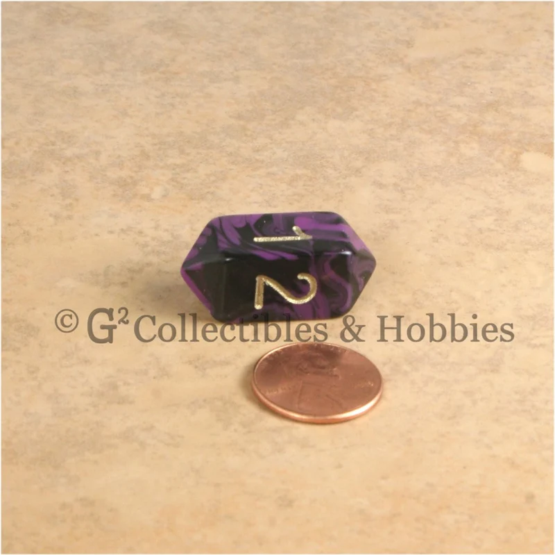 D4 Crystal Oblivion Purple Die with Gold Numbers