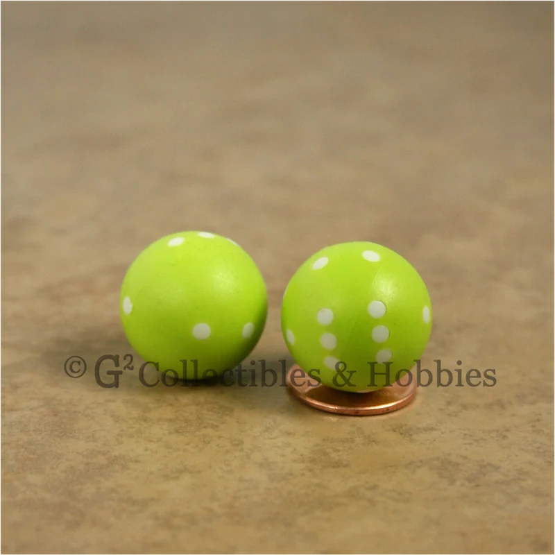 Round D6 Dice Set 2pc - Lime Green