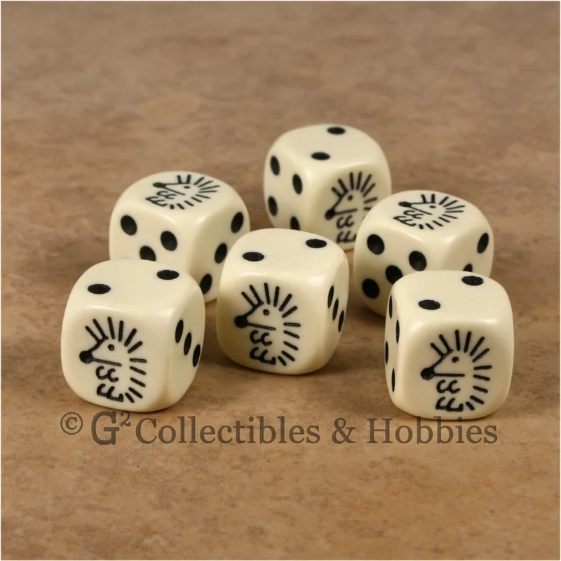 Hedgehog 6pc Dice Set - Ivory