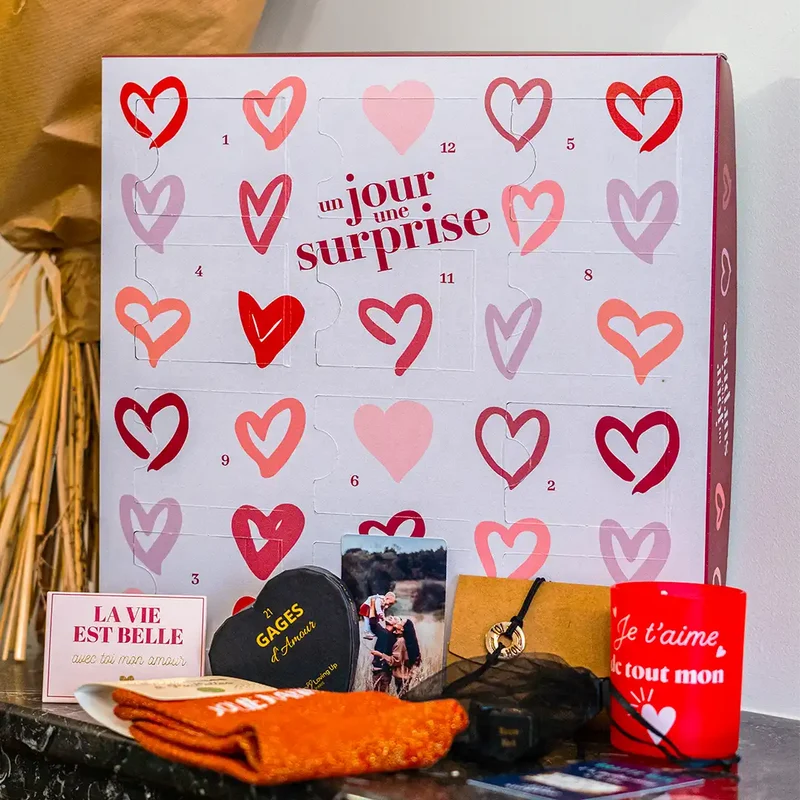 Calendrier de l'avent (ou de l'après) Saint-Valentin à personnaliser - 12 jours d'amour