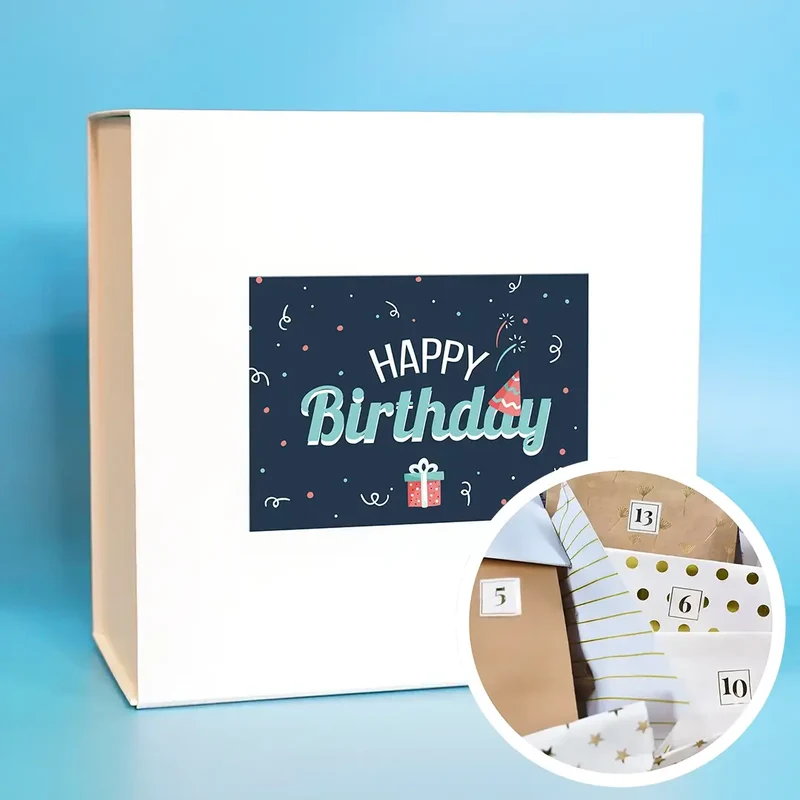 Box "Happy birthday" avec 1 cadeau par jour