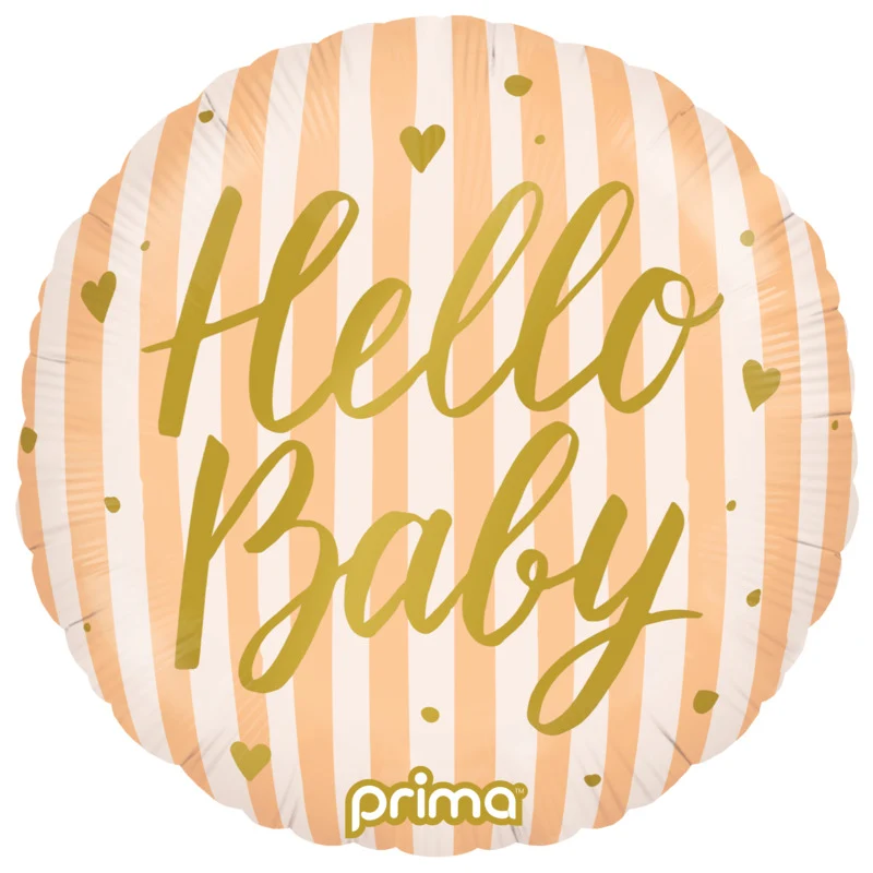 Ballon hélium "Bonjour bébé" - abricot