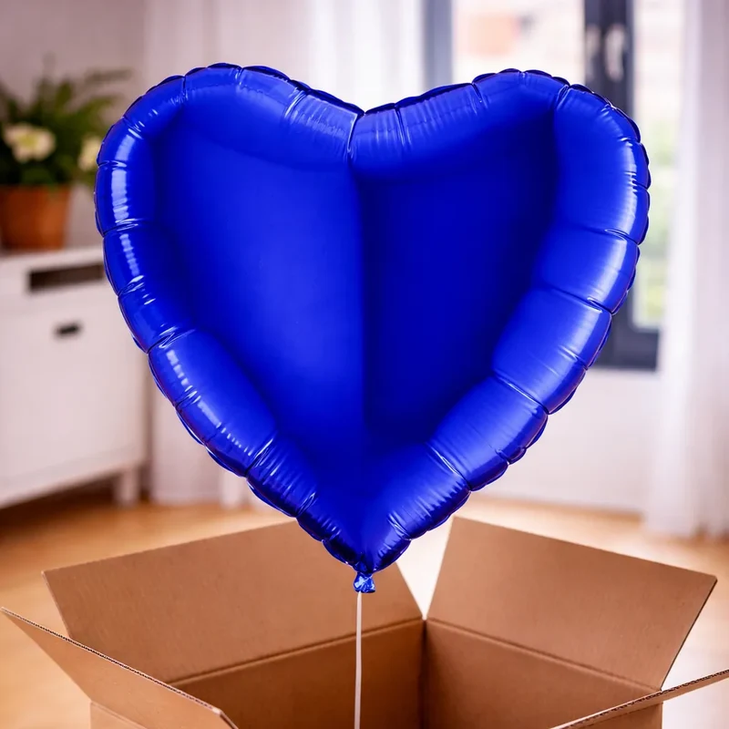 Ballon hélium coeur bleu
