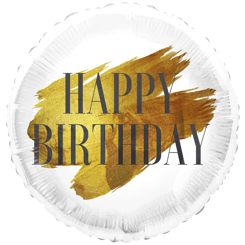 Ballon hélium "Happy Birthday" Or