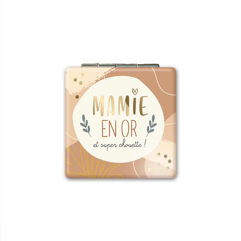 Miroir de poche "Mamie en or"