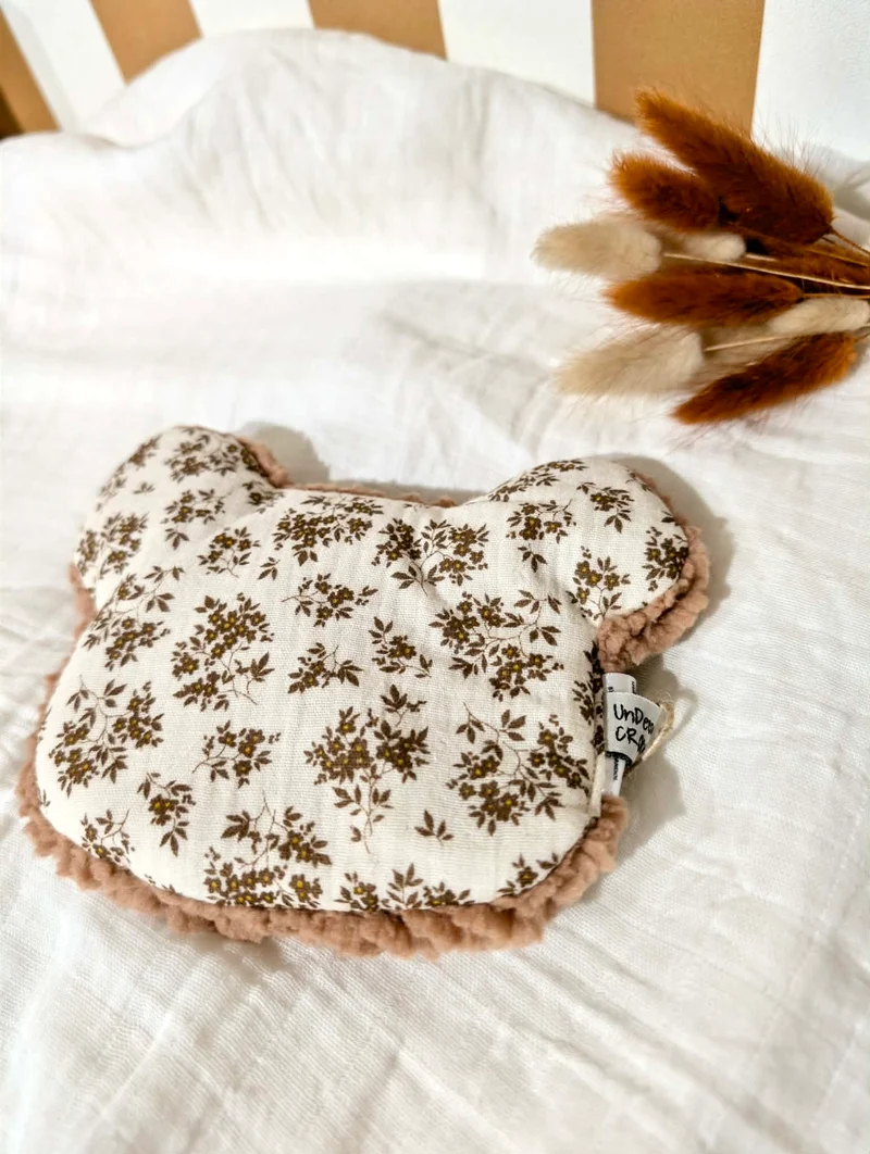 Bouillotte sèche | Ourson fleurs marron