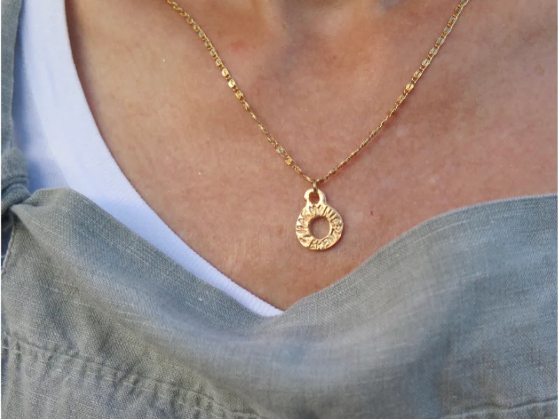 Pendentif gravé harmonie sérénité or ou argent