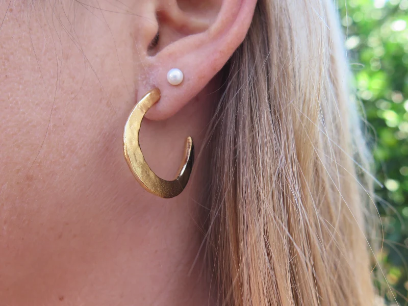 Boucles d'oreilles créole martelée or ou argent