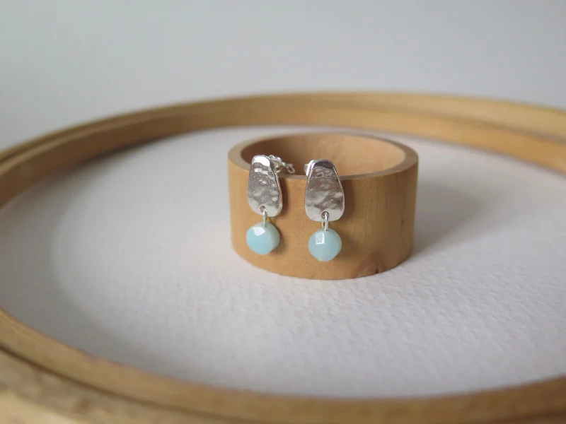 Boucles d’oreilles Amazonite ou Perle