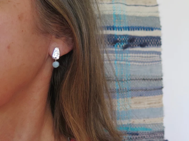 Boucles d’oreilles Amazonite ou Perle