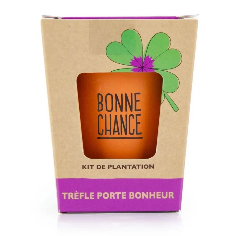 Kit de plantation trèfles à 4 feuilles - Bonne chance