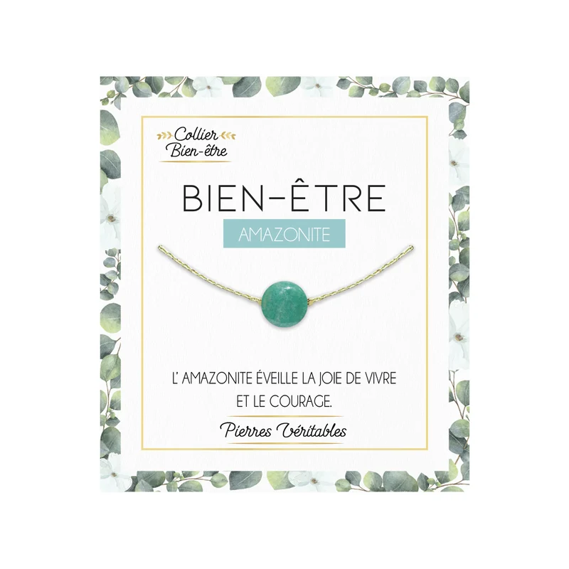 Collier en pierre d'Amazonite aux vertus bien-être