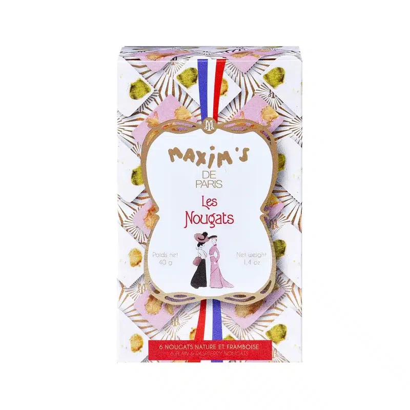 Boîte de 6 nougats nature et framboise - 40g