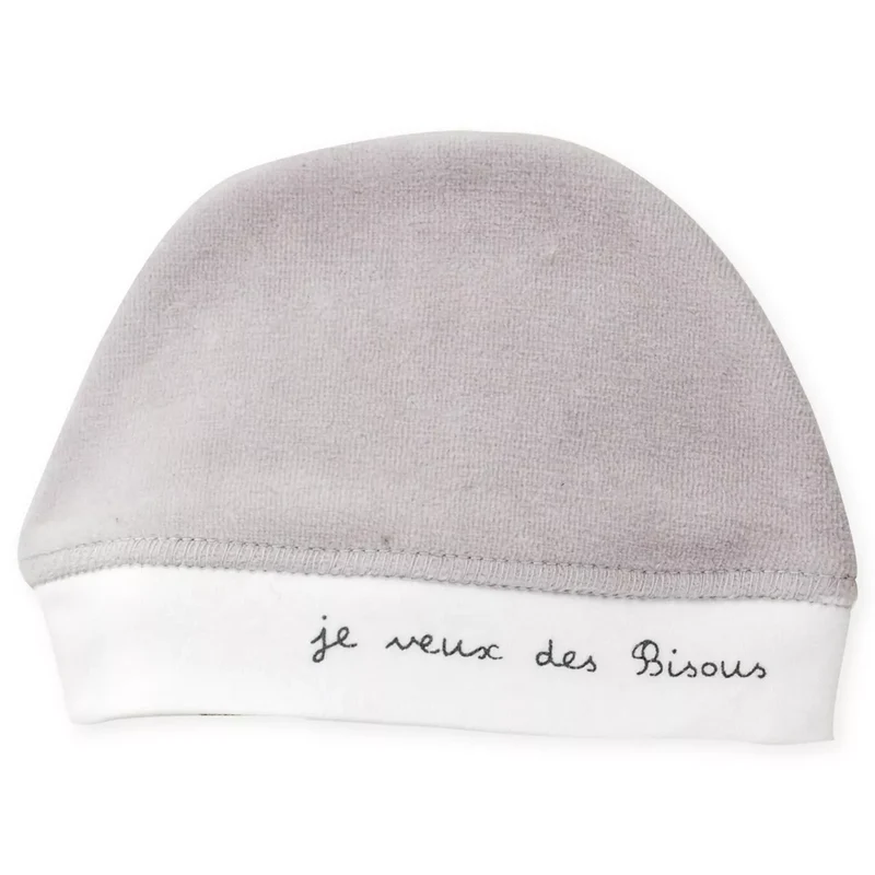 Bonnet de naissance "Je veux des bisous"