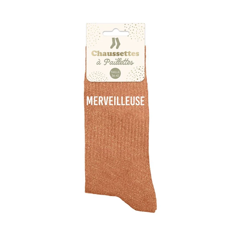 Chaussettes à paillettes "Merveilleuse" / Taille unique : 36-42