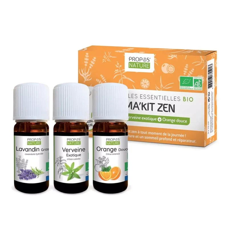 Kit d'huiles essentielles "zen" bio