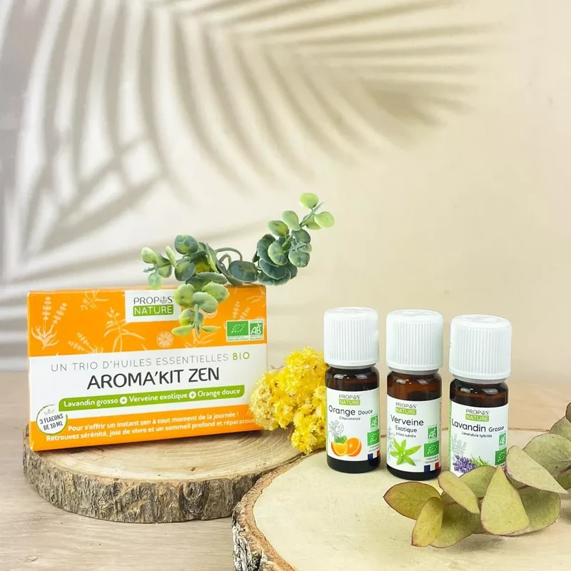 Kit d'huiles essentielles "zen" bio
