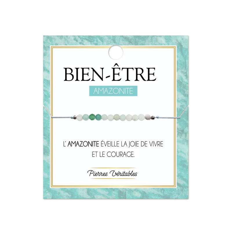 Bracelet en pierre d'Amazonite aux vertus bien-être
