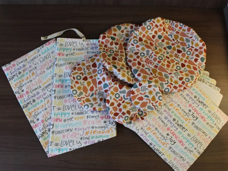Sac à pain + 5 essuies-tout (coton bio) + 5 charlottes couvre plat