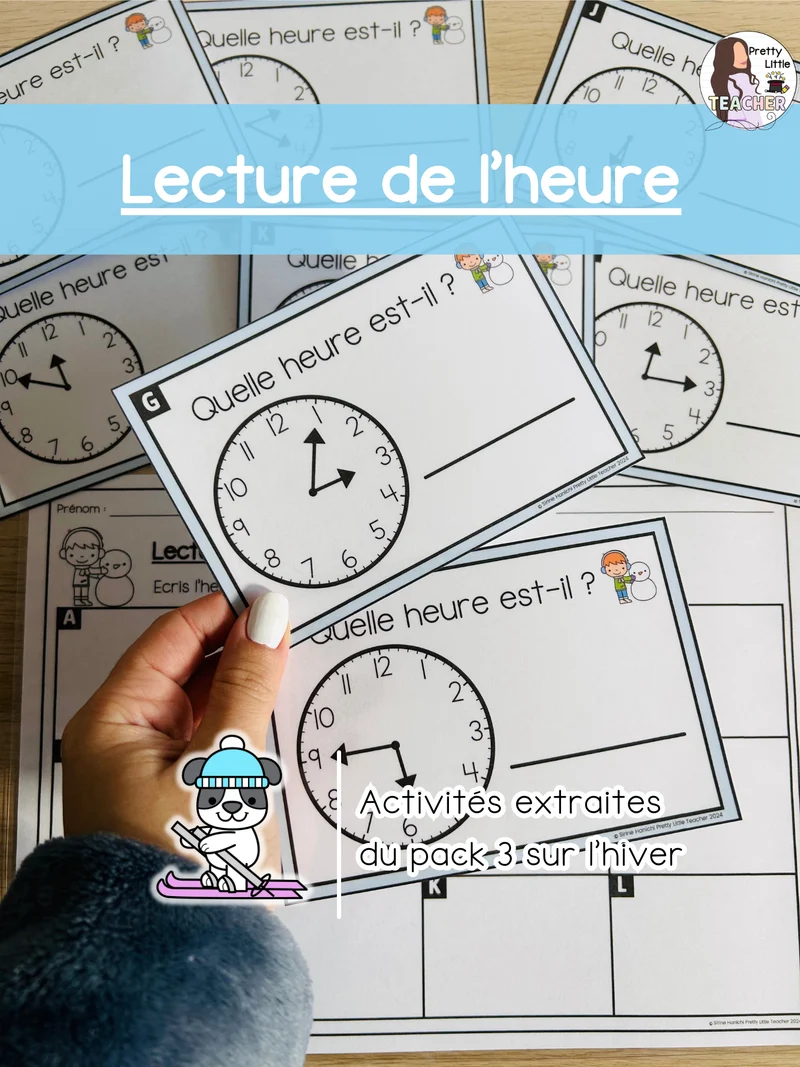 Lecture de l'heure (par 5 minutes) (3x)
