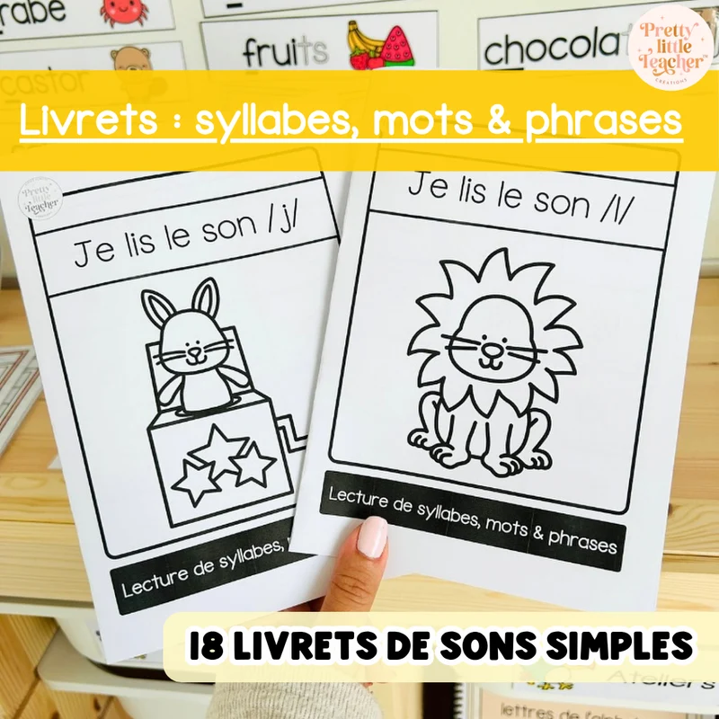 Apprendre à lire les syllabes, mots et phrases (18 livrets de sons simples)