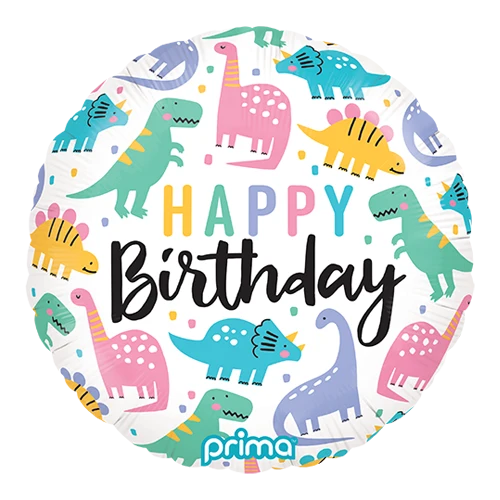 Ballon hélium "Happy birthday" - dinosaure