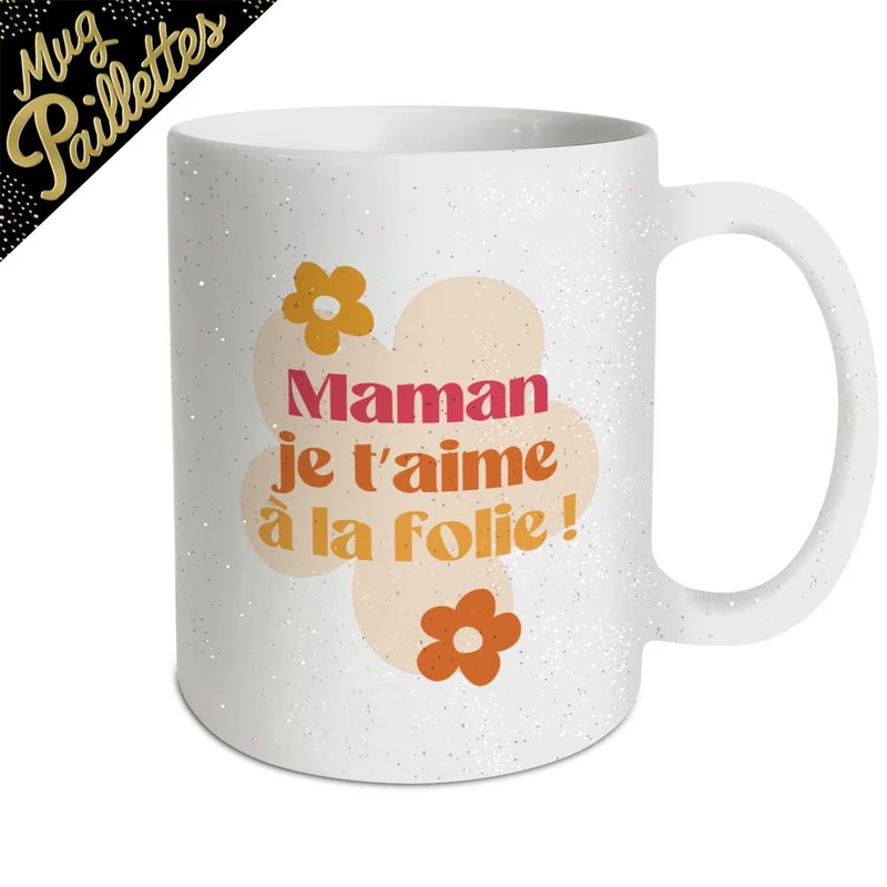 Mug à paillettes "Maman "