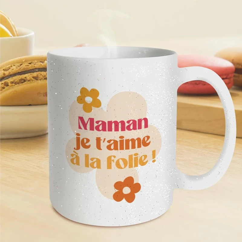 Mug à paillettes "Maman "