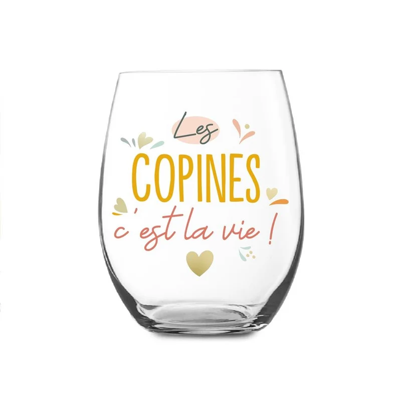 Verre rond "Les copines c'est la vie"
