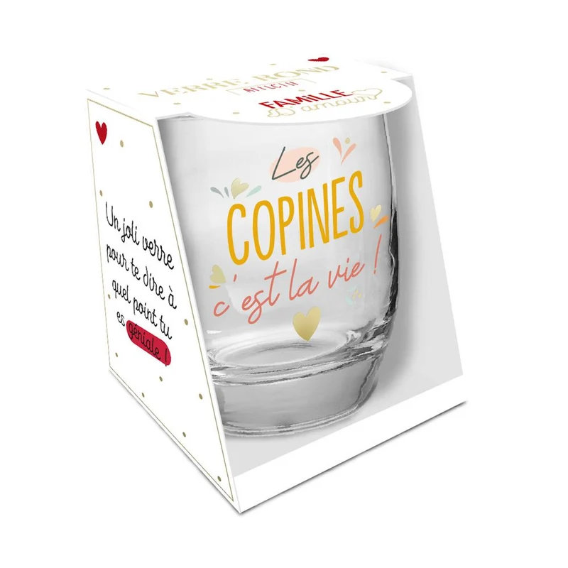 Verre rond "Les copines c'est la vie"