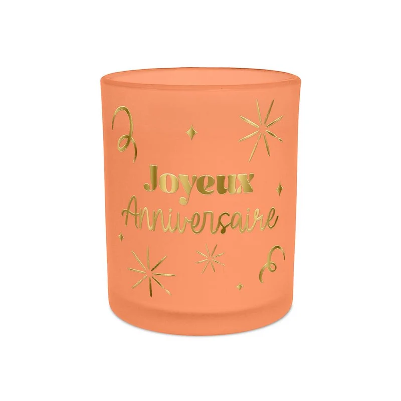 Bougie - Joyeux anniversaire orange