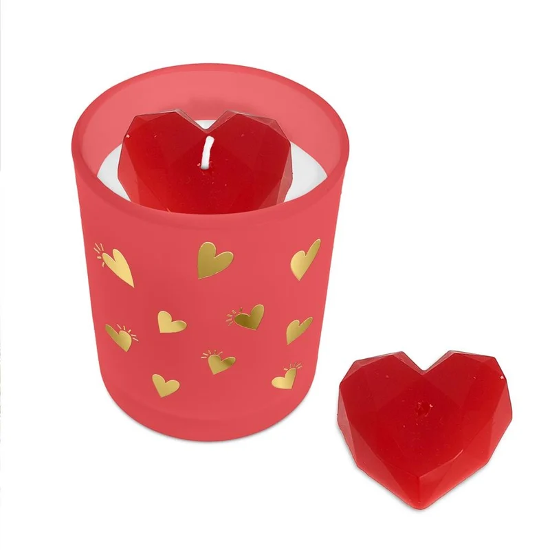 Bougie rouge cœur