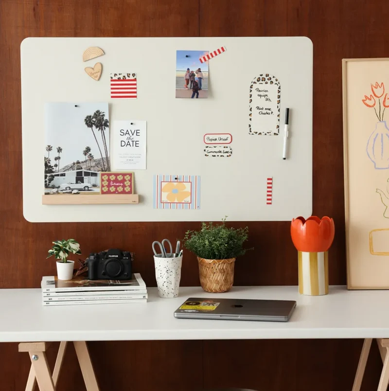 Tableau magnétique | Rectangle beige lin