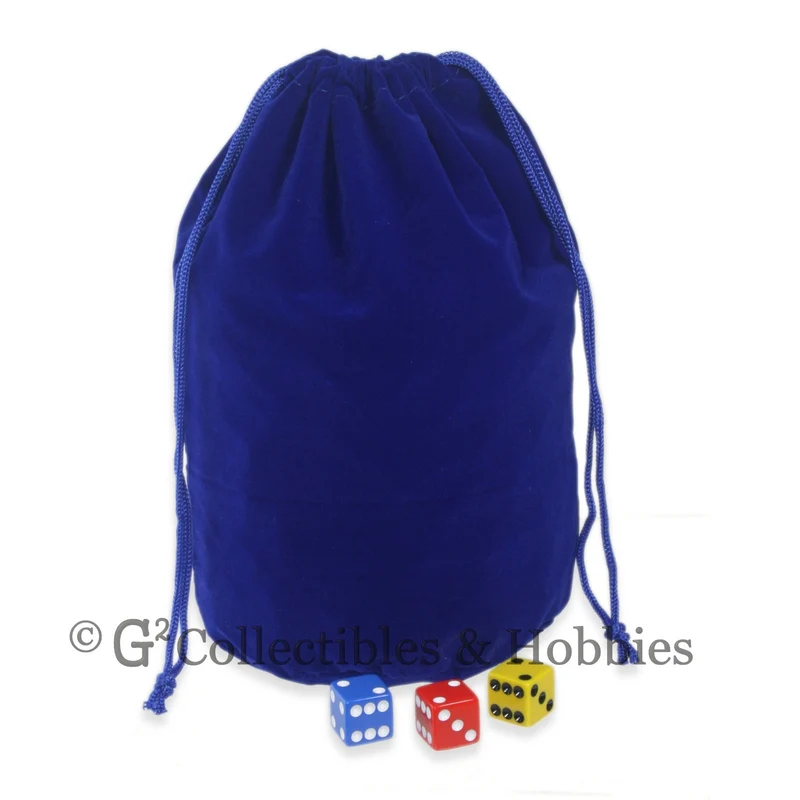 Dice Bag: Extra Large Blue Velveteen