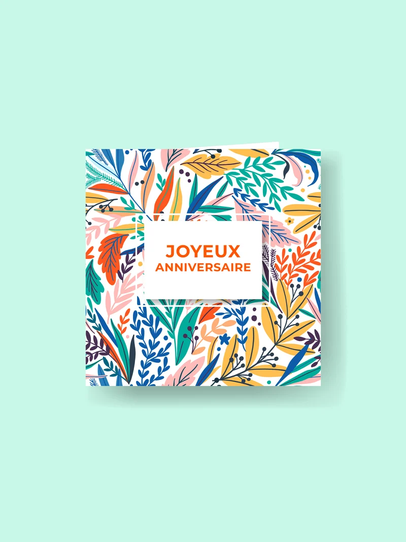 Carte 15x15cm : Joyeux anniversaire