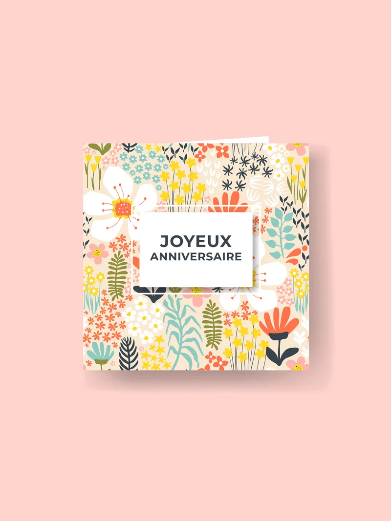 Carte 15x15cm : Joyeux anniversaire