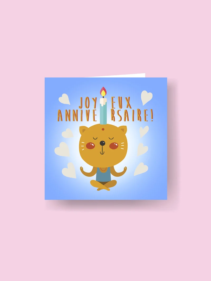 Carte 15x15cm : Joyeux anniversaire