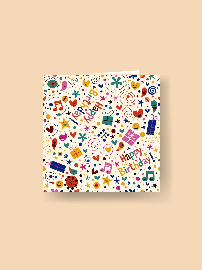 Carte 15x15cm : Joyeux anniversaire