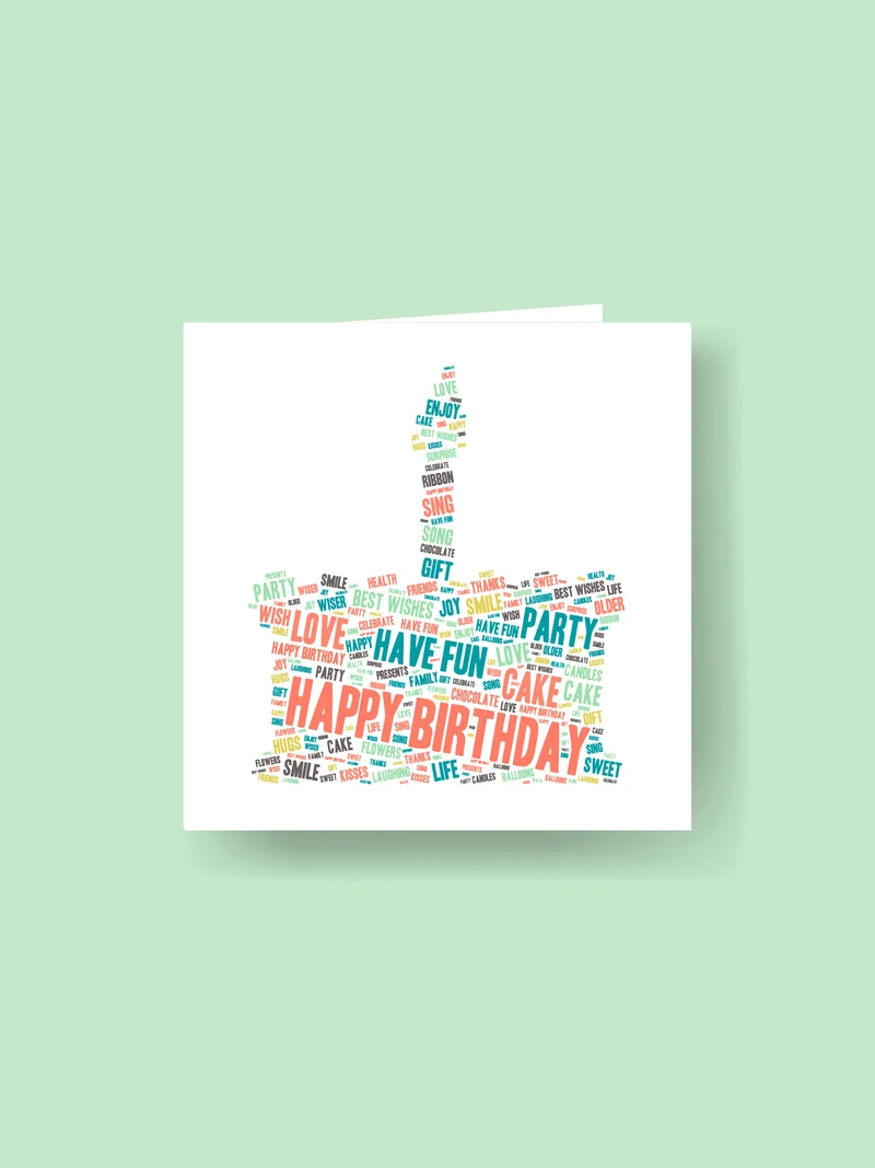Carte 15x15cm : Joyeux anniversaire