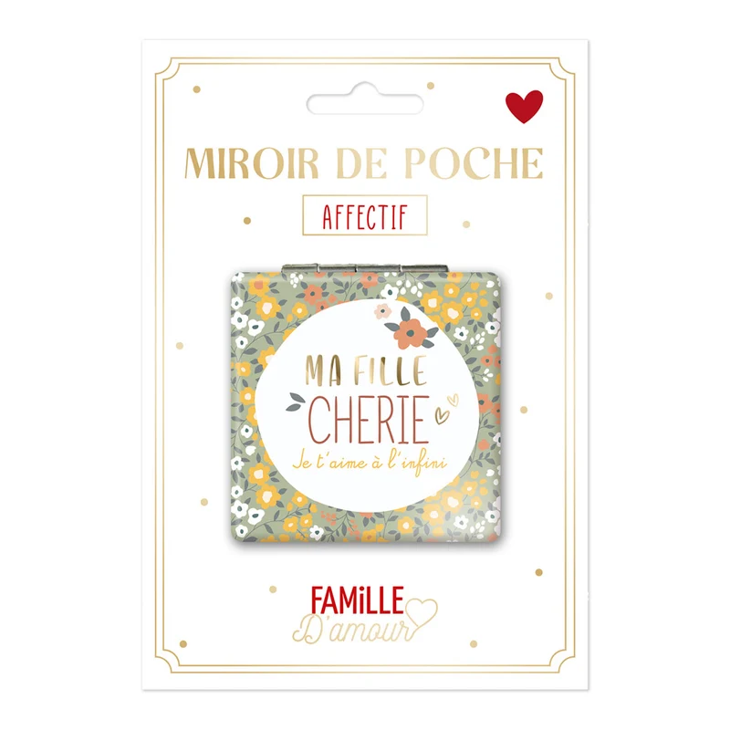 Miroir de poche "Fille chérie"