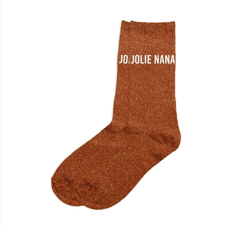Chaussettes paillettes "Jolie nana" / Taille unique : 36-42