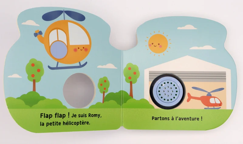 Livre petits véhicules sonores | Hélicoptère