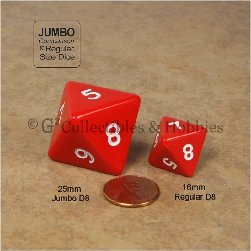 D8 Jumbo 25mm Opaque Red