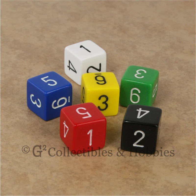 D6 RPG Dice Set : Opaque 6pc