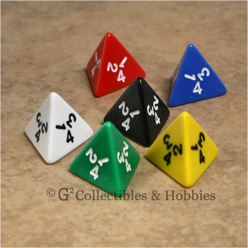 D4 RPG Dice Set : Opaque 6pc